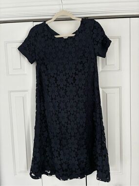 Mikarose Navy Floral Lace A-Line Dress